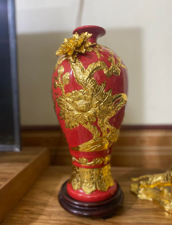 Lộc bình mạ vàng giao đến tay khách hàng tại Hải Phòng